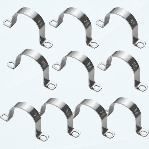 10pcs 2 1/4 Inch Heavy Duty U-Tube Strap Clamp-2 Hole,Stainless Steel-304 Rigid U-Bracket Pipe Clamp Hanger Fastener ID 57mm