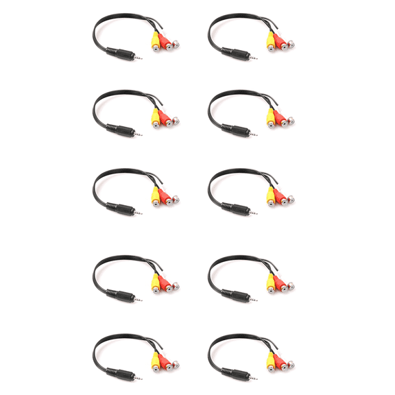 10pcs 2.5mm Mini AV Male to 3RCA Female M/F Audio Video Cable Stereo Jack Adapter Cord