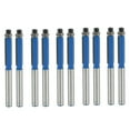 10pcs 2.6 Inch Long 2 Edges Flush Trim Router Bit 1/4 Inch X 1/4 Inch