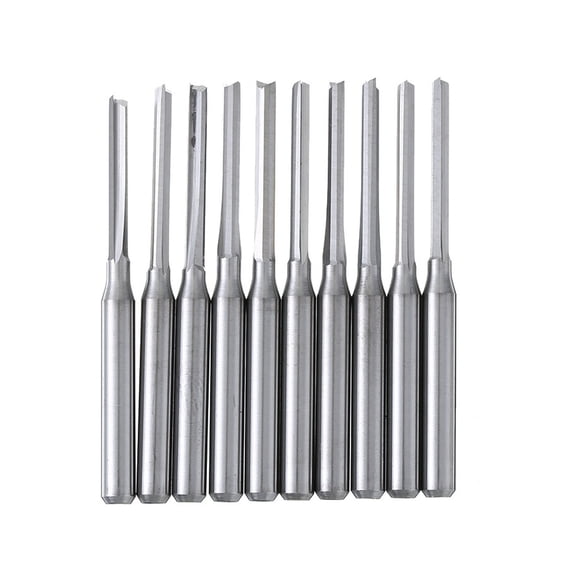 10pcs 2 Flutes Carbide End Mill CNC Router Bit Engraving Bit Straight Slot Milling Cutter