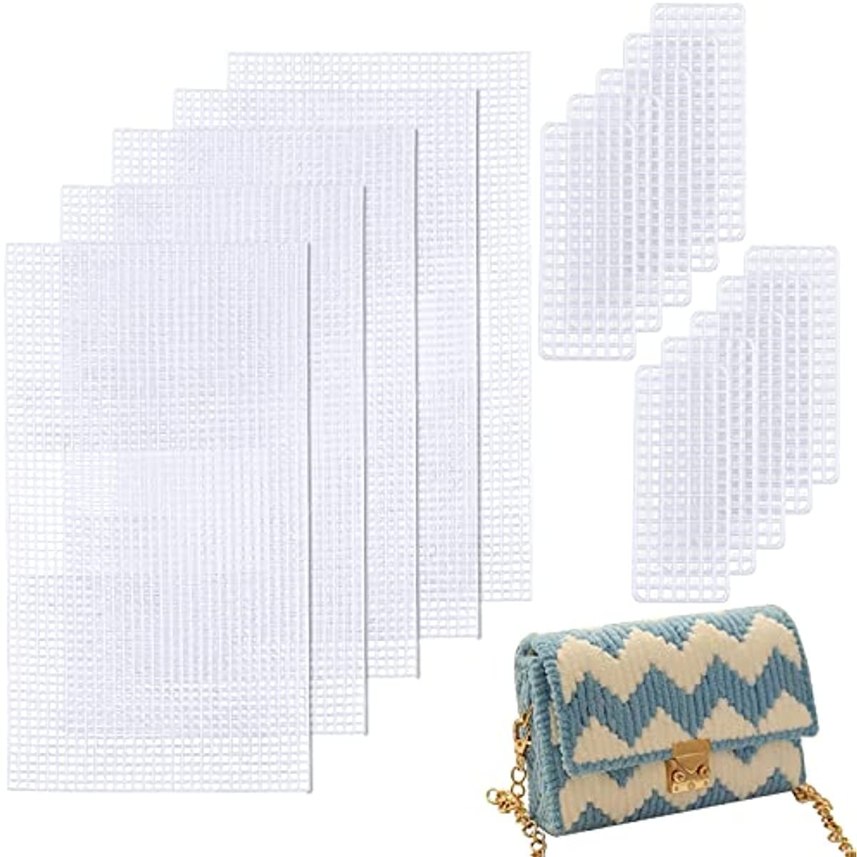 CHGCRAFT Clear Mesh Plastic Canvas Sheets – 14.25x15.7 Inch For Embroidery, Yarn, & Crochet Projects