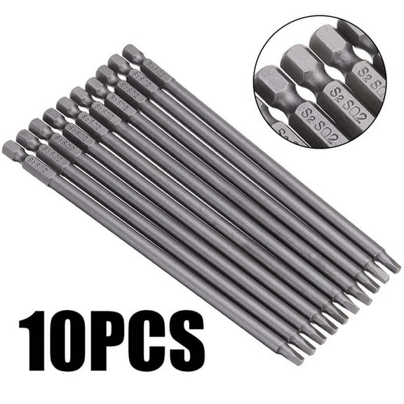 10pcs #2 Square Driver Bit Washer Head Screws Driver Bits Square Head 150mm