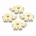 thumbnail image 1 of 10pcs 201 Stainless Steel Links connectors Laser Cut Elephant Golden 11x19.5x1mm Hole: 1.4mm, 1 of 2