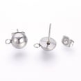 thumbnail image 1 of 10pcs 201 Stainless Steel Stud Earring Findings with Loop and 304 Stainless Steel Pins Stainless Steel color 10.5x8mm Hole: 1.5mm Pin: 0.9mm, 1 of 1