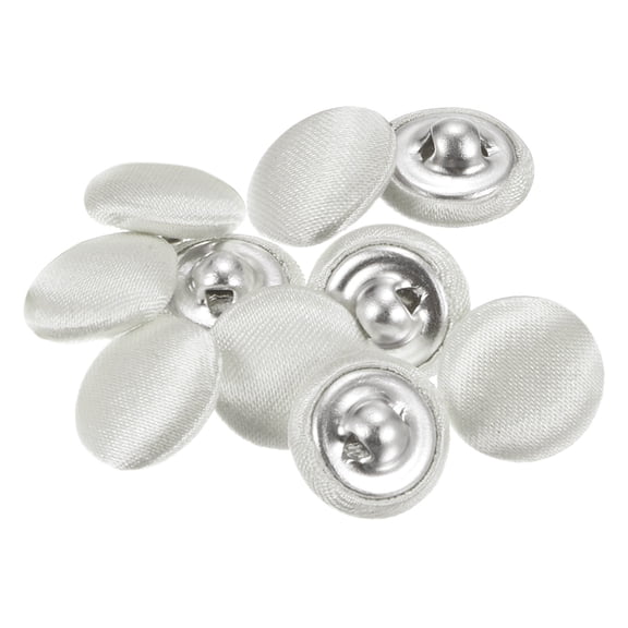 10pcs 20L Fabric Cloth Covered Button 12.5mm Round Metal Shank Sewing Buttons for Suits Blouses Sweaters, Light Yellow