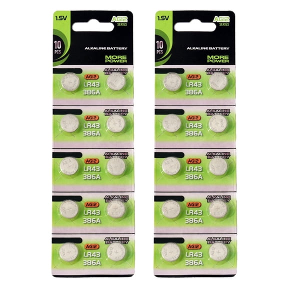 10pcs/20pcs AG12 LR43 Alkaline Button Batteries With Stable Voltages Coin Cell Replacement For Diverses Application