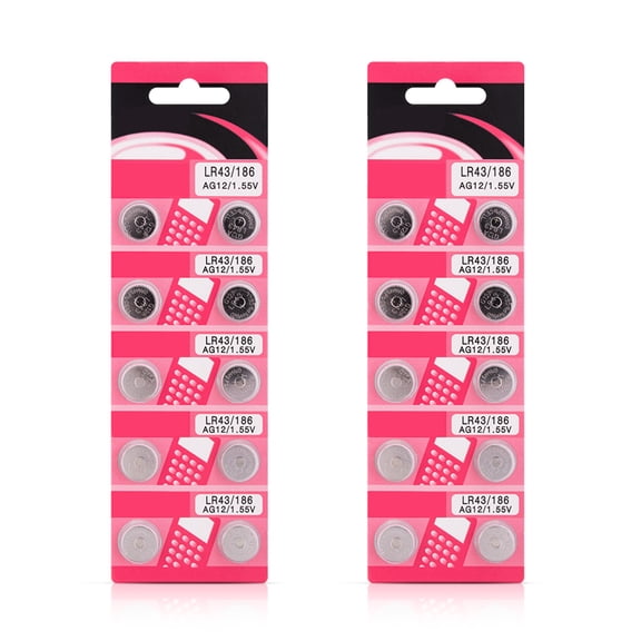 10pcs/20pcs AG12 LR43 Alkaline Button Cell Batteries 1.5V AG12 LR43 Button Batteries for Watches Toy Portable Devices