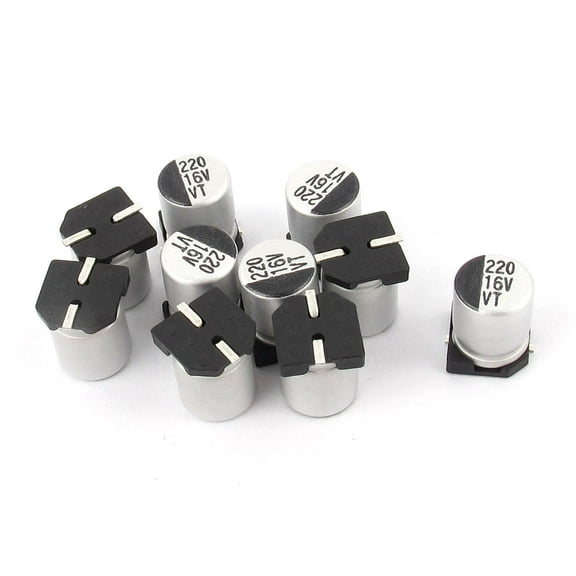 10pcs 220uF 16V SMD Aluminum Electrolytic Capacitors 6mm x 8mm
