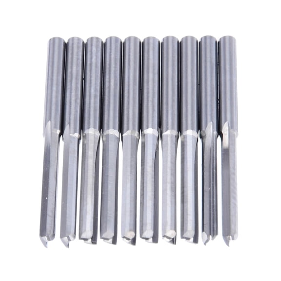 10pcs 22mm Tungsten Carbide End Mill 3.175mm Shank 2 Flute CNC Router Bits Milling Cutter