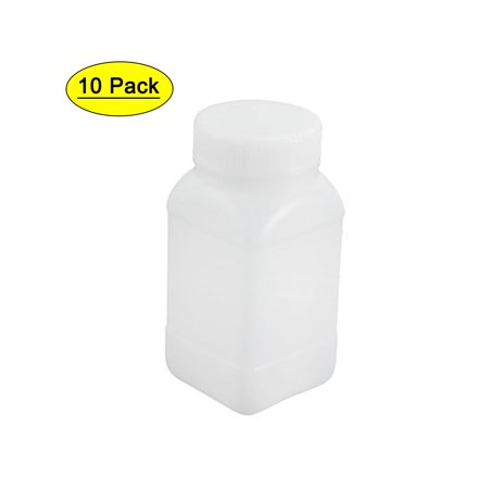 10pcs 250ml HDPE Plastic Round Laboratory Reagent Bottle Sample Bottle White