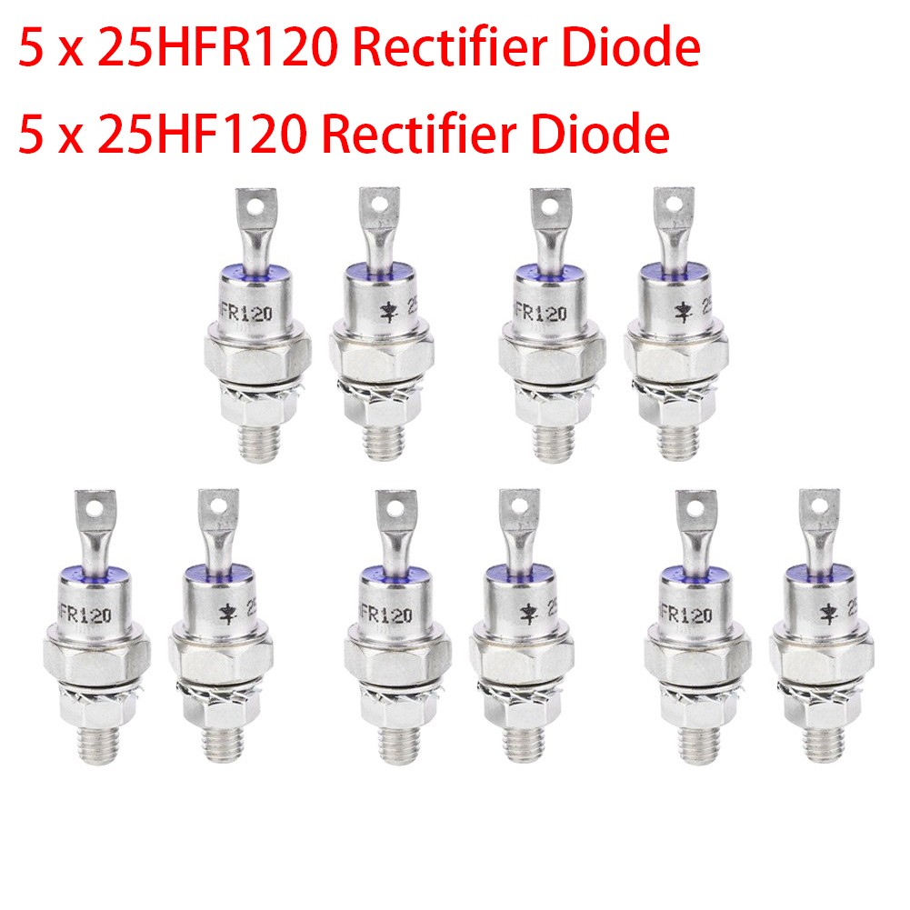 10Pcs 25HFR/25HF 1200V Positive Negative Anode Stud Mount Diode Rectifier
