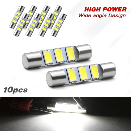 10pcs 29mm Festoon White LED Interior Car Vanity Mirror Light