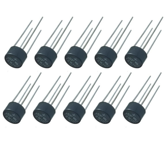 10pcs 2W10 Rectifier Bridge Stack Single-Phase Round Bridge Diode 2W06 2A 1000V
