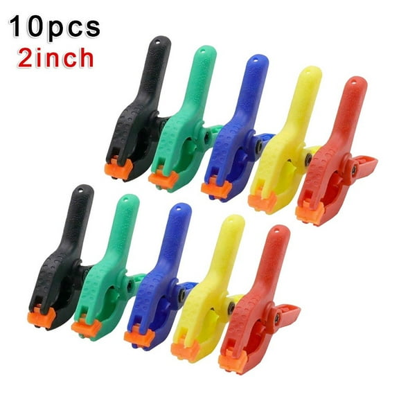 10pcs 2inch Mixed Color Spring Clips DIY Woodworking Tools Plastic Nylon Clamps