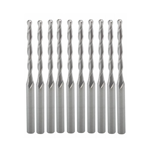 10pcs 2mm 2 Flutes Carbide Ball Nose End Mills CNC Bits 20mm Flute Length