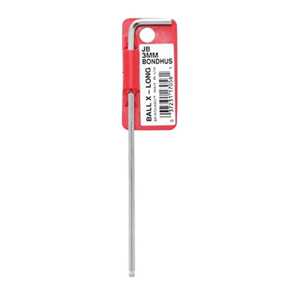 10pcs 3.0mm Hex (Allen) Balldriver Extra-Long Arm L-Wrench, Protanium High Torque Steel With Briteguard Chrome Finish - Bondhus USA