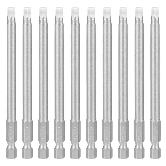 10pcs 3/16" SAE Hex Head Wrench Drill Bit 100mm Length Magnetic Bits, Gray