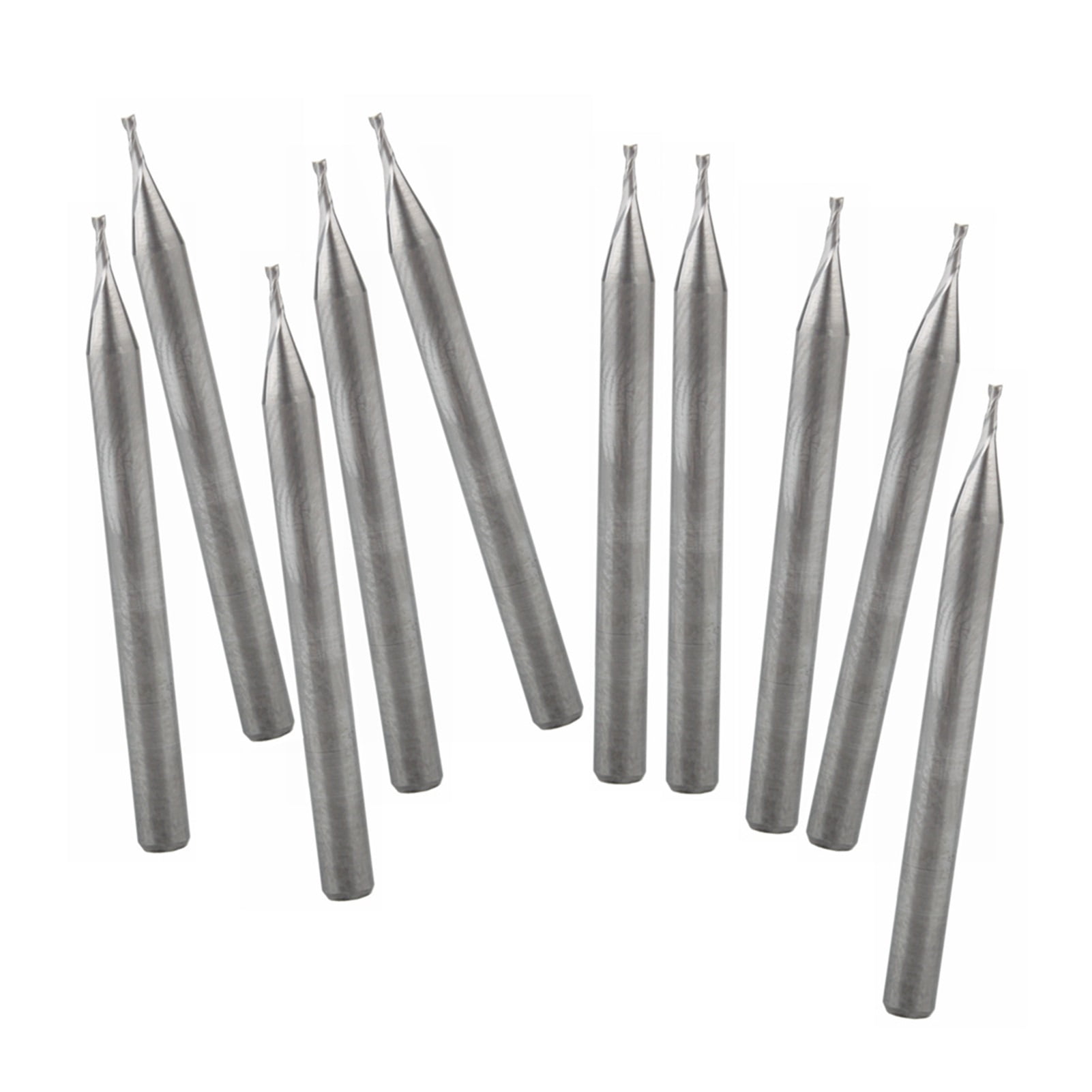 10pcs 3.175*0.8*3mm Two Flutes End Mill Bits Cutting Tools Carbide Tools Woodworking Tools CNC Router Bits for Carving Machine