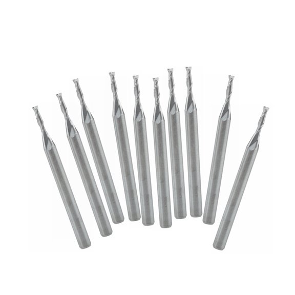 10pcs 3.175*1.5*6mm 2 Flutes Spiral Cutters CNC Carving Tools Carbide Router Bits Wood Engraving