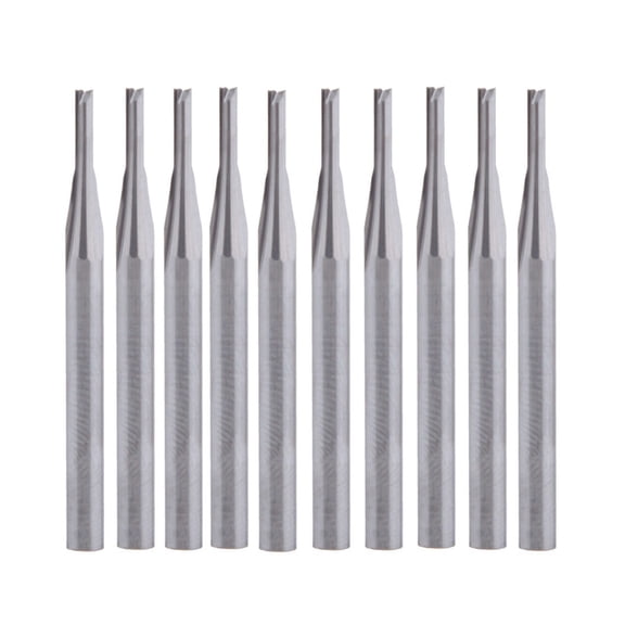 10pcs 3.175*1.5*6mm Two Straight Flute CNC Milling Cutter Carbide CNC Router Bit for Wood Engraving CNC Machine