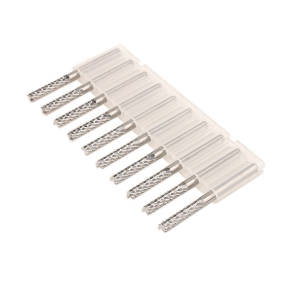 10pcs 3.175*15mm Carbide End Mill CNC Milling Cutter PCB Cutter Tools Circuit Board Milling Bits for CNC Cutting Drill