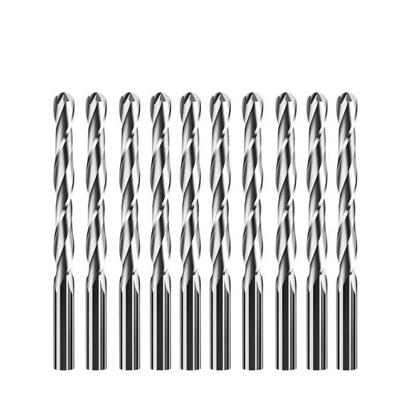 10pcs 3.175mm Shank Ball Nose End Mill 2 Flutes Spiral Milling Cutter CNC Engraving Carving Router Bit Tool Set
