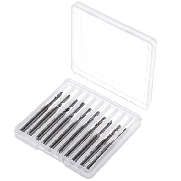 10pcs 3.175mm Single Flute Carbide End Mills CNC Router Bit Spiral Woodworking Milling Cutter 1/8" Shank for Wood Cutting
