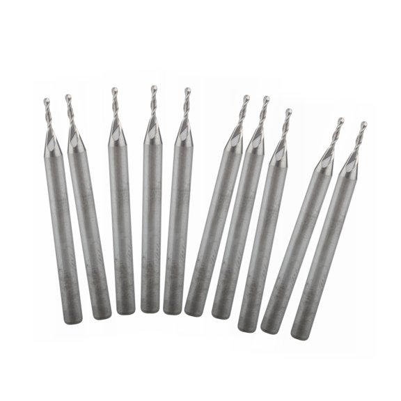 10pcs 3.175x1.0x4mm Carbide Mill 2 Flutes Spiral Cutter Wood CNC Router Bits Cutting Tools for CNC Machine Engraving