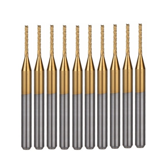 10pcs 3.175x1.0x7mm CNC Cutting Tools Titanium Left Hand Down Cut PCB Mill Cutter End Mill