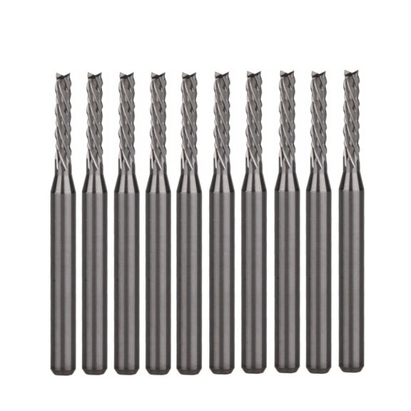 10pcs 3.175x2.0x10.5mm Left Hand Down Cut PCB Mill Cutter End Mill