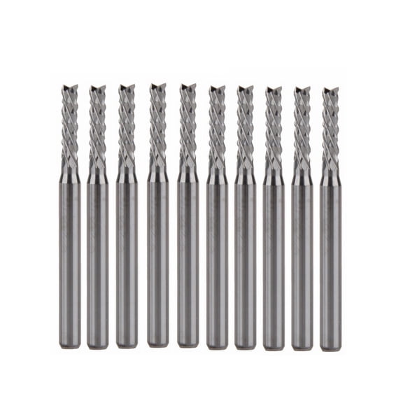 10pcs 3.175x2.4x10.5mm Left Down Cut PCB Mill Cutter End Mill