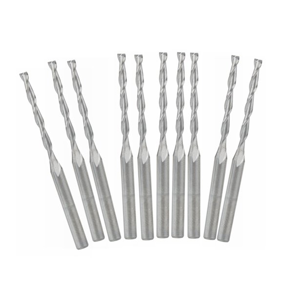 10pcs 3.175x2x22mm Silver CNC Milling Double Flute Router Bits
