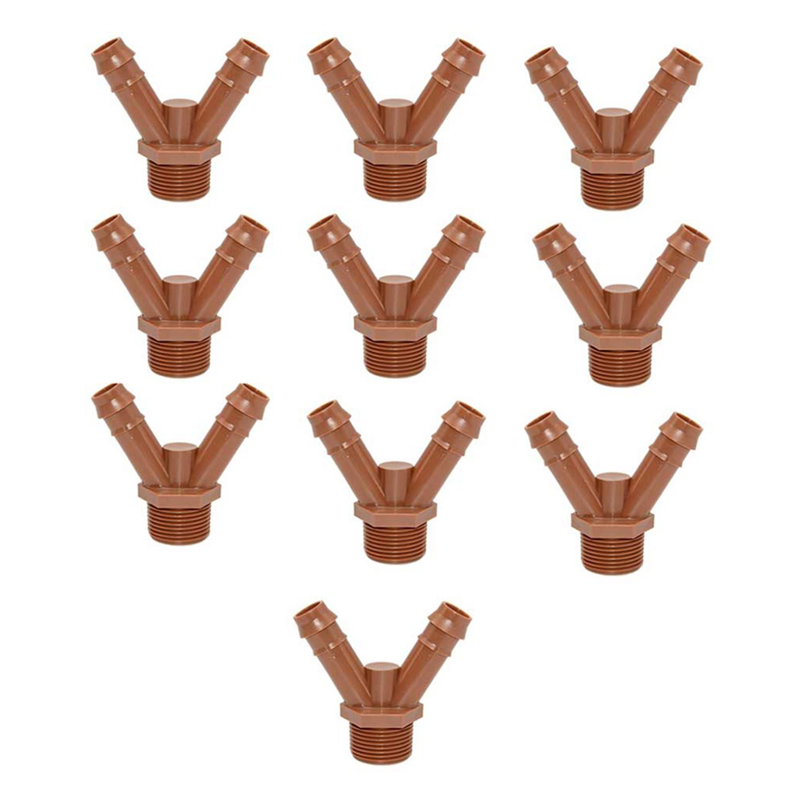 10pcs 3/4" Coupling Drip Irrigation Fittings Barbed Drip Coupler tee