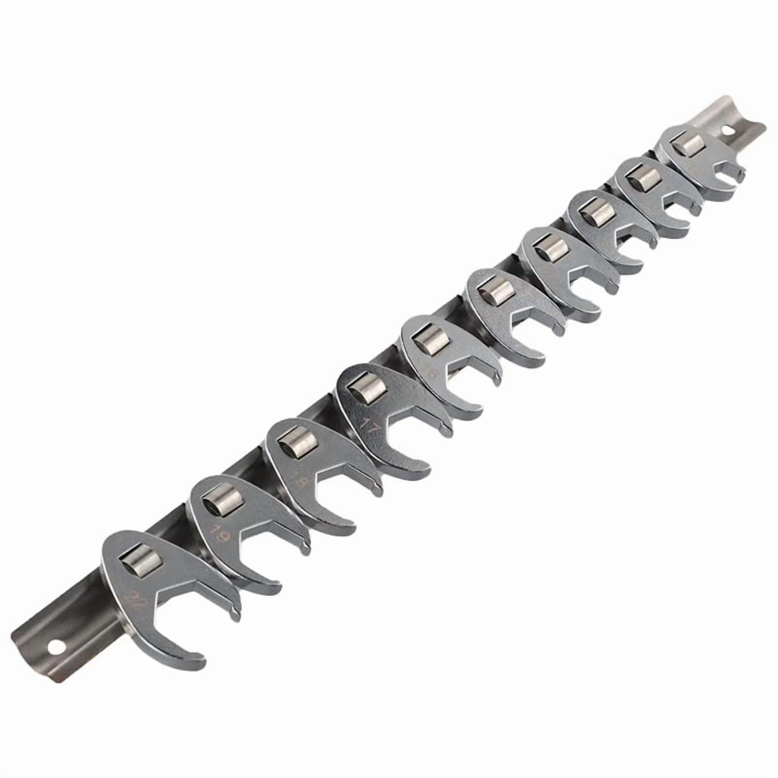10pcs 3/8Inch Drive Crowfoot Wrench Set 10-22mm Flare Nut Wrenches - Main Image