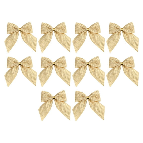 10pcs 3" Buffalo Plaid Burlap Bows - Christmas Tree & Farmhouse Decor | Rustic Checkered Gingham Ribbon Bows for Gift Wrapping, Crafts & Holiday Home Decoration