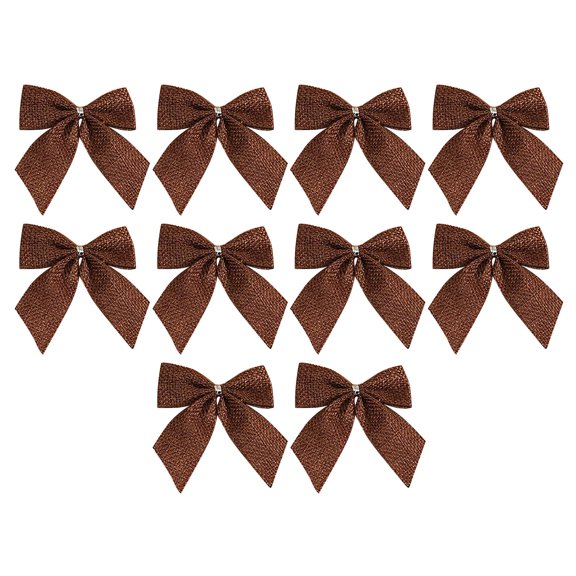 10pcs 3" Buffalo Plaid Burlap Bows - Christmas Tree & Farmhouse Decor | Rustic Checkered Gingham Ribbon Bows for Gift Wrapping, Crafts & Holiday Home Decoration