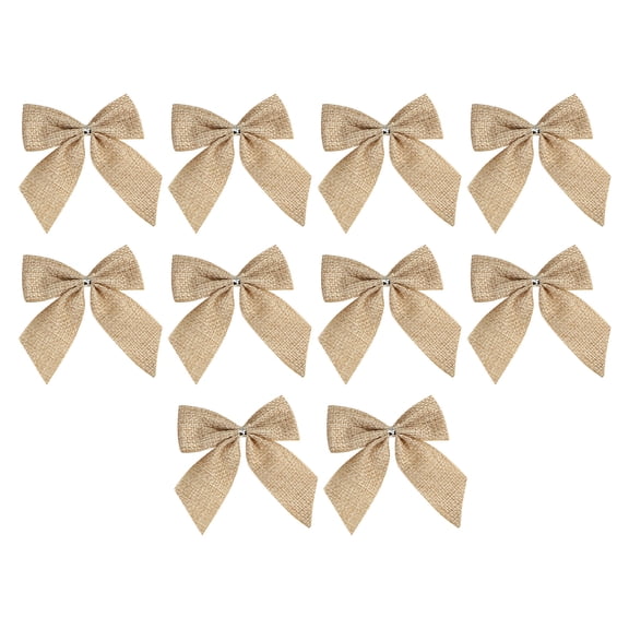 10pcs 3" Buffalo Plaid Burlap Bows - Christmas Tree & Farmhouse Decor | Rustic Checkered Gingham Ribbon Bows for Gift Wrapping, Crafts & Holiday Home Decoration