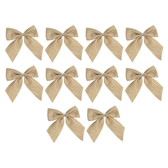 10pcs 3" Buffalo Plaid Burlap Bows - Christmas Tree & Farmhouse Decor | Rustic Checkered Gingham Ribbon Bows for Gift Wrapping, Crafts & Holiday Home Decoration