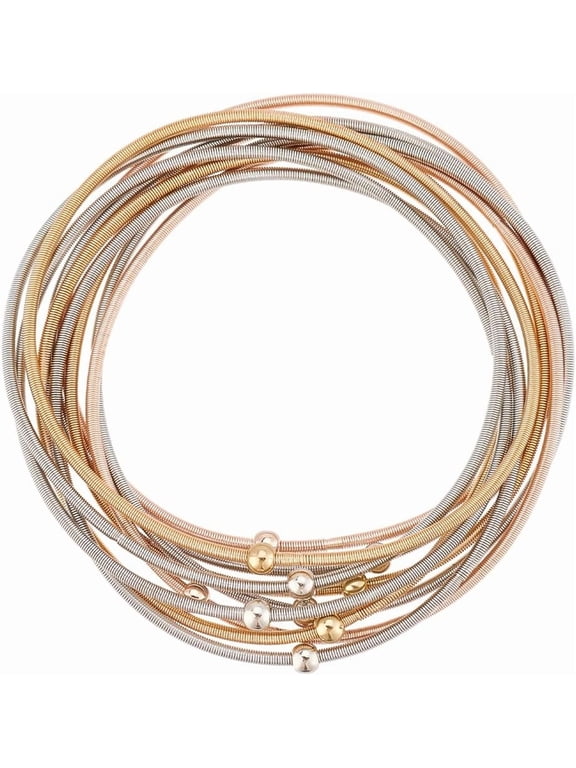 10pcs 3 Colors Guitar String Bracelet Stainless Steel Multi Strand Stackable Stretch Bracelets Adjustable Layered Bangles Boho Bracelets for Music Lovers Jewelry Gifts