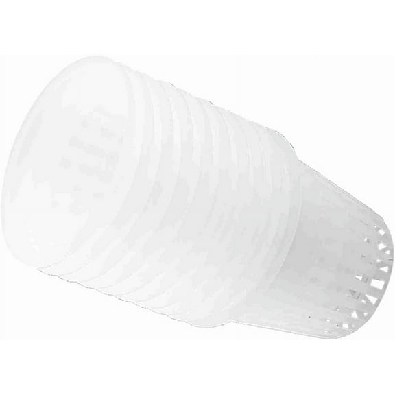 10pcs 3" Mesh Pot Net Cup Basket Hydroponic Aeroponic Flower Planting Container for Plant Grow Clone Gardening, White