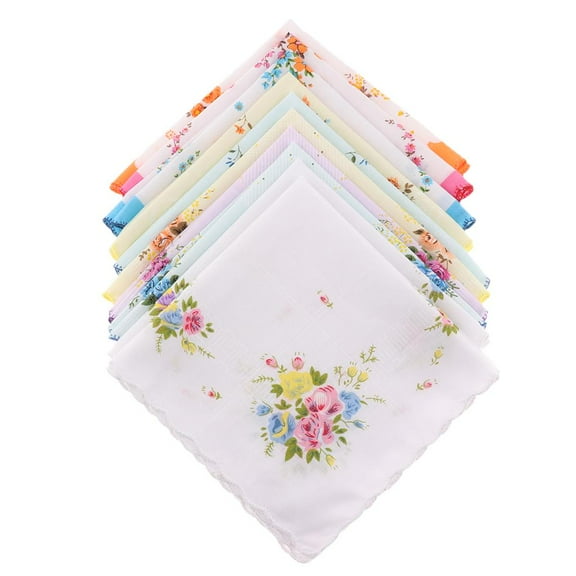 10pcs 30 x 30cm Vintage Cotton Women Hankies Embroidered Butterfly Flower Hanky Floral Ladies Handkerchief Fabrics Random Color