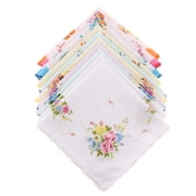 10pcs 30 x 30cm Vintage Cotton Women Hankies Embroidered Butterfly Flower Hanky Floral Ladies Handkerchief Fabrics Random Color