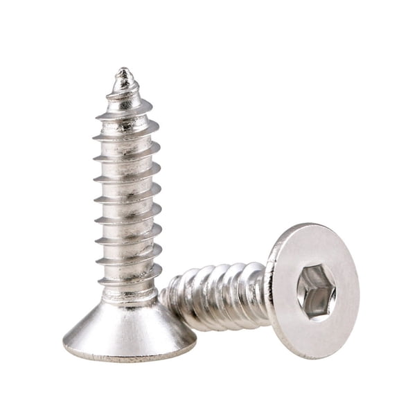 10pcs 304 Stainless Steel Countersunk Head Hexagonal Self Tapping Screw M6 Flat Head Screws