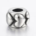 thumbnail image 1 of 10pcs 304 Stainless Steel European Beads Large Hole Beads Rondelle with Heart Silver 10x7mm Hole: 5mm, 1 of 3