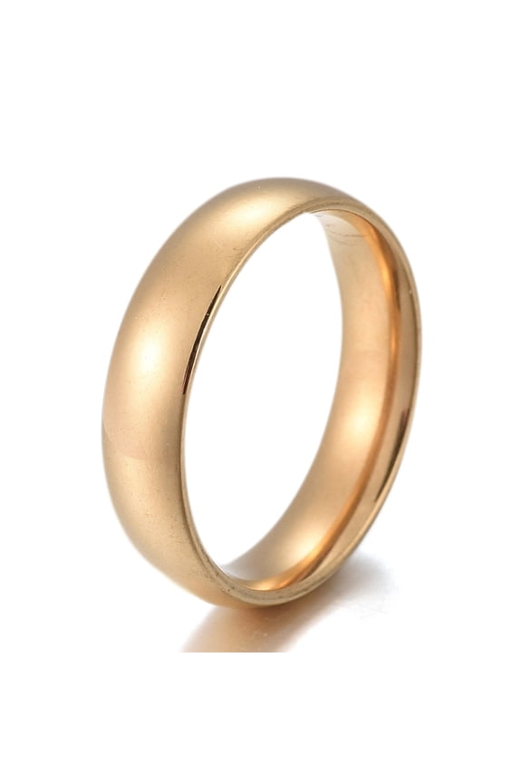 10pcs 304 Stainless Steel Flat Plain Band Rings Golden Size 5~12 Inner Diameter: 15~22mm 5mm 304 Stainless Steel