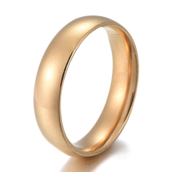 10pcs 304 Stainless Steel Flat Plain Band Rings Golden Size 5~12 Inner Diameter: 15~22mm 5mm