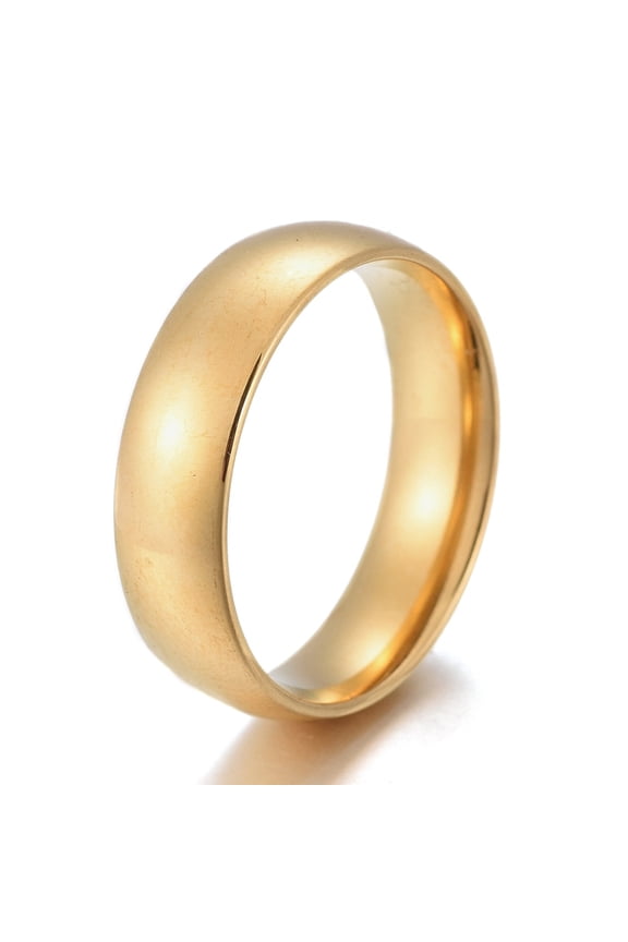 10pcs 304 Stainless Steel Flat Plain Band Rings Golden Size 5~12 Inner Diameter: 15~22mm 6mm 304 Stainless Steel