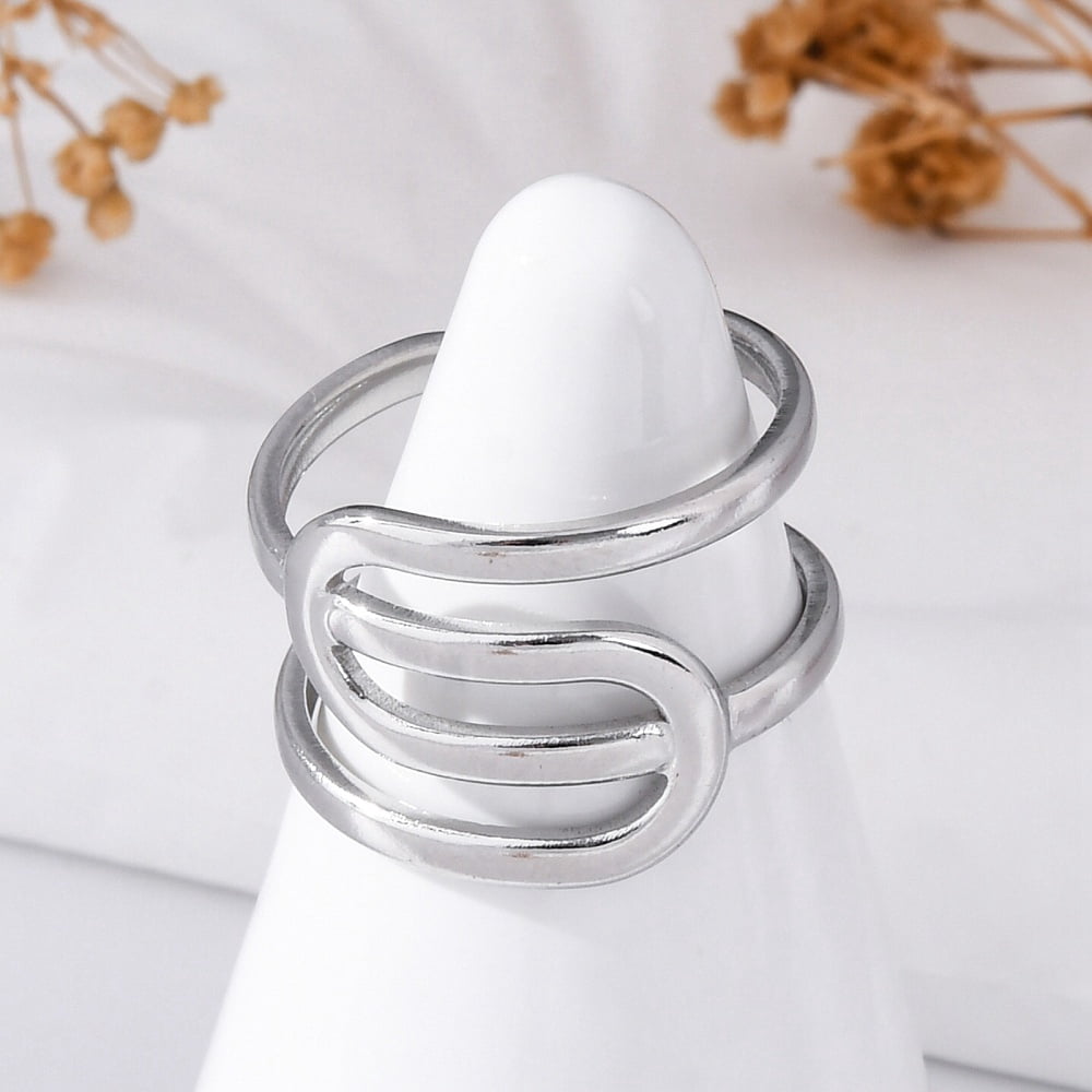 Open Cuff Rings 10pcs 304 Stainless Steel Open Cuff Rings for Women Stainless Steel ...