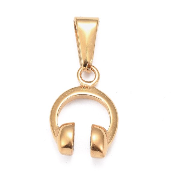 10pcs 304 Stainless Steel Pendants Headset Golden 15.5x11.5x4.5mm Hole: 4.5x2.5mm