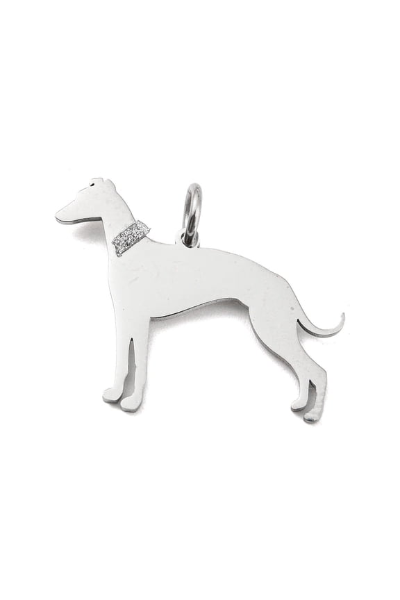 10pcs 304 Stainless Steel Pendants with Jump Ring and Glitter Stamping Blank Tag Dog Charm Stainless Steel color 22.5x28.5x1mm Hole: 4mm